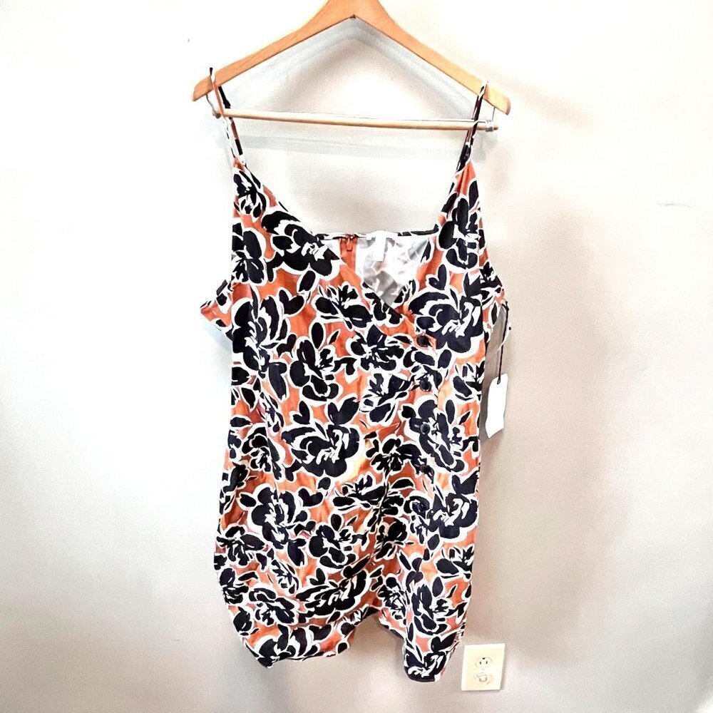NEW Leith‎ Tropical Floral Linen Blend Dress- Size 3X